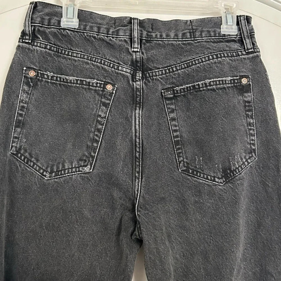 Free People We The Free Black Straight Distressed Jeans Size 29 retro grunge y2k - Picture 6 of 8